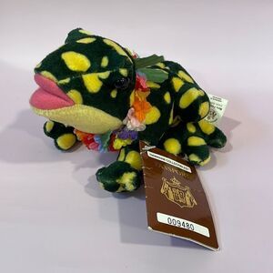 Hawaiian Collectibles Mele Pomaika'i the Bullfrog Plush Beanbag Animal 6” long